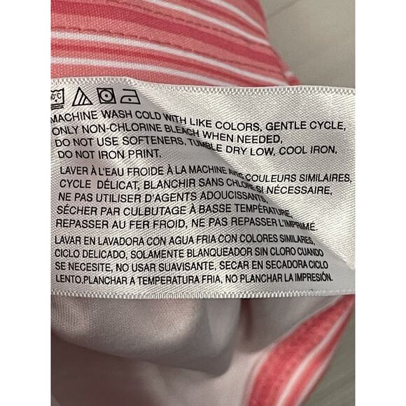 Greg Norman Polo Shirt Mens Large Pink White Striped PlayDry Golf Performance - Picture 7 of 10